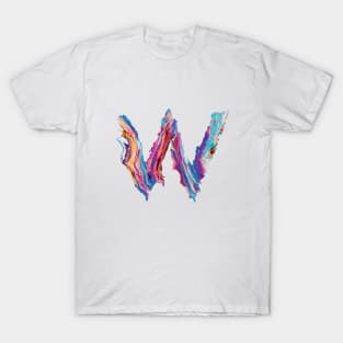 Colorful Painted Initial Letter W T-Shirt